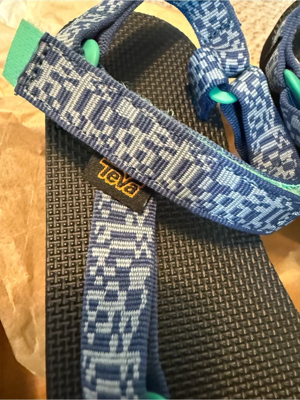 Teva Kids' Blue Patterned Adjustable Trail Sandals